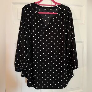 Talbots Classic Polka Dot Crepe Tunic Top